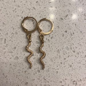 Gold snake earrings